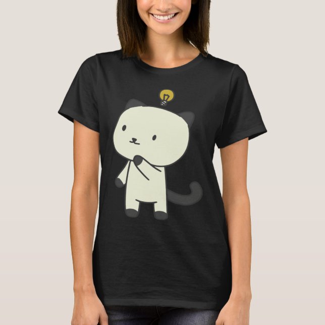 cat  lamp thinking T-Shirt (Front)