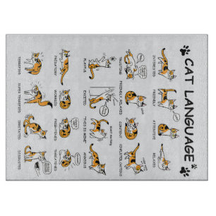 Cat Language, Funny Cat Kitten, Love Cat Gift Idea Cutting Board