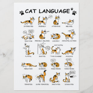 Cat Language, Funny Cat Kitten, Love Cat Gift Idea Menu