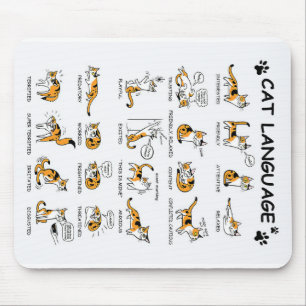 Cat Language, Funny Cat Kitten, Love Cat Gift Idea Mouse Pad