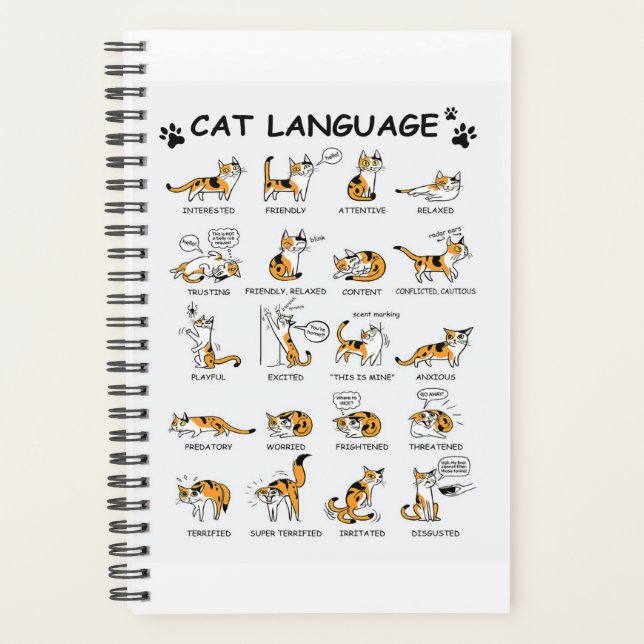 Cat Language, Funny Cat Kitten, Love Cat Gift Idea Planner (Front)