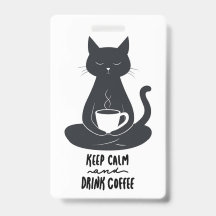 Cat Lanyard, Keep Calm and Drink Coffee Lanyard