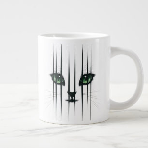 Cat Large Green Eyes Modern Cat Lover  Coffee Mug