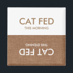 Cat Last Fed... Evening & Morning Reminder Magnet<br><div class="desc">Who fed daisy? 

Stop asking around the house each morning and evening - instead,  keep track of the last time your pet was fed with this helpful magnet reminder.

Never forget to feed Daisy - or feed daisy two meals - again!</div>