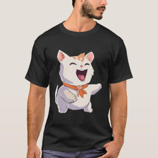 Cat Laughing Illustration T-Shirt