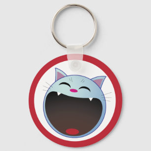 cat laughing key ring