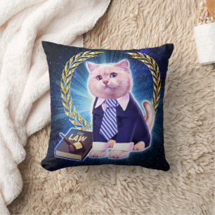Cat lawyer in space cushion