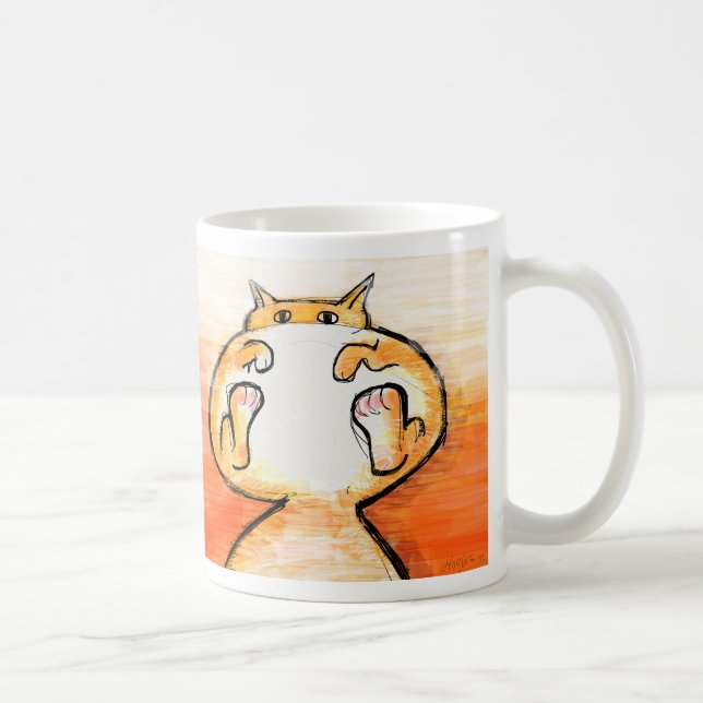 Cat laying on it's back coffee mug (Right)