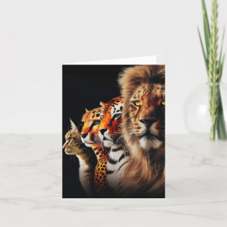 Cat, Leopard, Tiger and Lion Blank Card