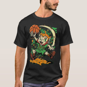 Cat Leprechaun Basketball  St Patricks Day Sports  T-Shirt
