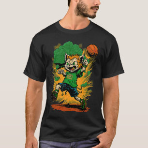 Cat Leprechaun Basketball  St Patricks Day Sports  T-Shirt