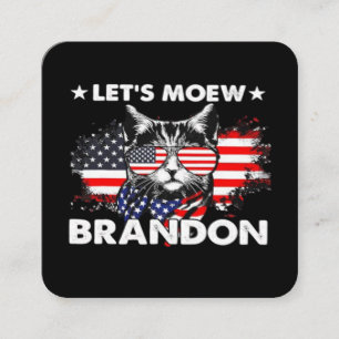 Cat Lets Meow Square Business Card