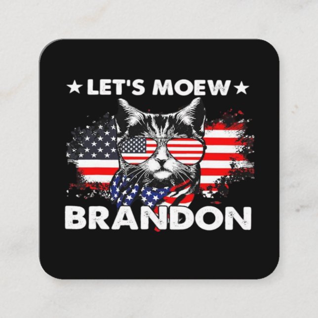 Cat Lets Meow  Square Business Card (Front)