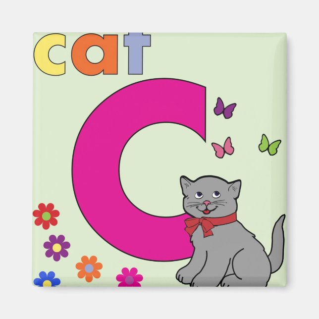Cat Letter C Magnet (Front)