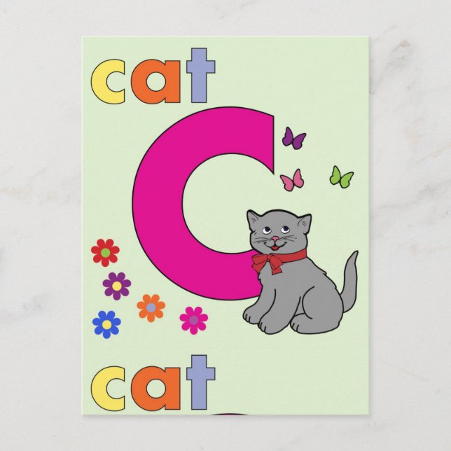 Cat Letter C Postcard (Front)