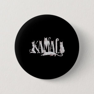 Cat Lettering Art - Kamala Harris 2024 6 Cm Round Badge