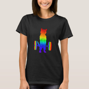 Cat Lgb Deadlift Powerlifting Gay Pride Cat L T-Shirt