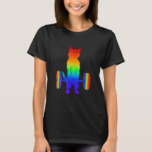 Cat Lgbt Deadlift Powerlifting Gay Pride Cat Lgbt T-Shirt