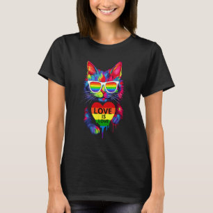 Cat LGBT Flag Gay Pride Month Transgender Rainbow  T-Shirt