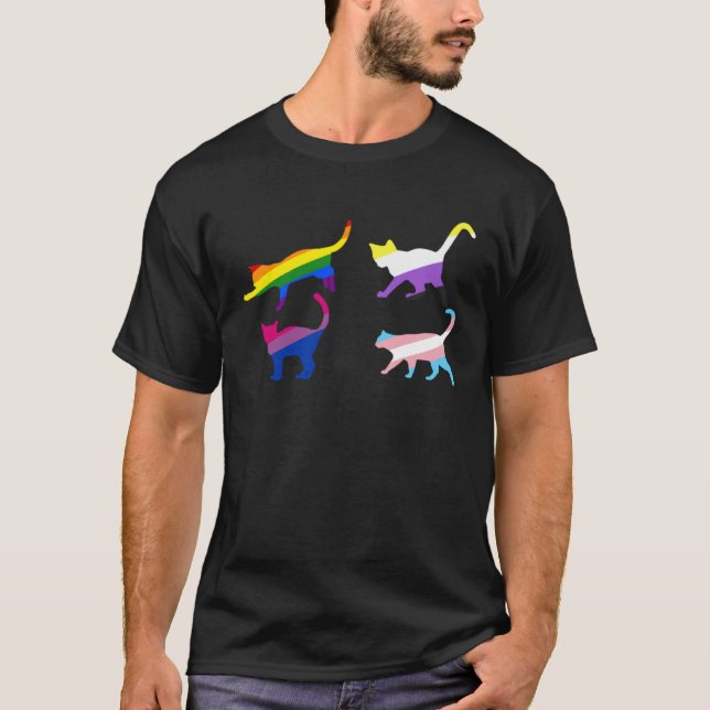 Cat Lgbt Trans Asexual Nonbinary T-Shirt (Front)