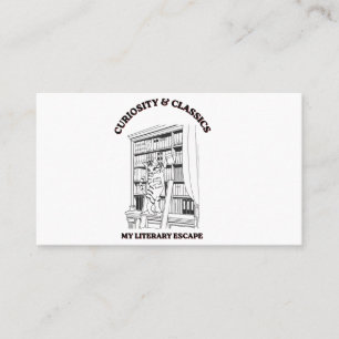 Cat Librarian Aesthetic Art Poster  Business Card