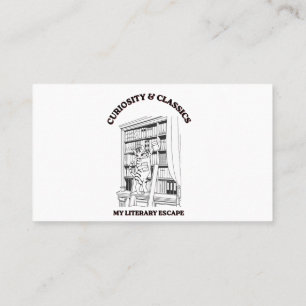 Cat Librarian Aesthetic Art Poster  Business Card