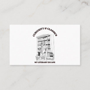 Cat Librarian Aesthetic Art Poster  Business Card
