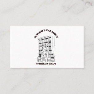Cat Librarian Aesthetic Art Poster  Business Card
