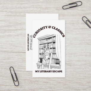 Cat Librarian Aesthetic Art Poster  Business Card