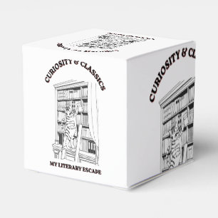 Cat Librarian Aesthetic Art Poster  Favour Box