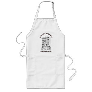 Cat Librarian Aesthetic Art Poster  Long Apron