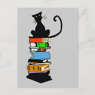 Cat Library Postcard