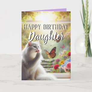 Cat Lick Happy Birthday Daughter Card