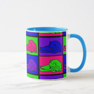 CAT LICKING BUTT POP ART MUG