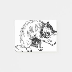 Cat Licking Hand Furs skin cleaning furry Post-it Notes