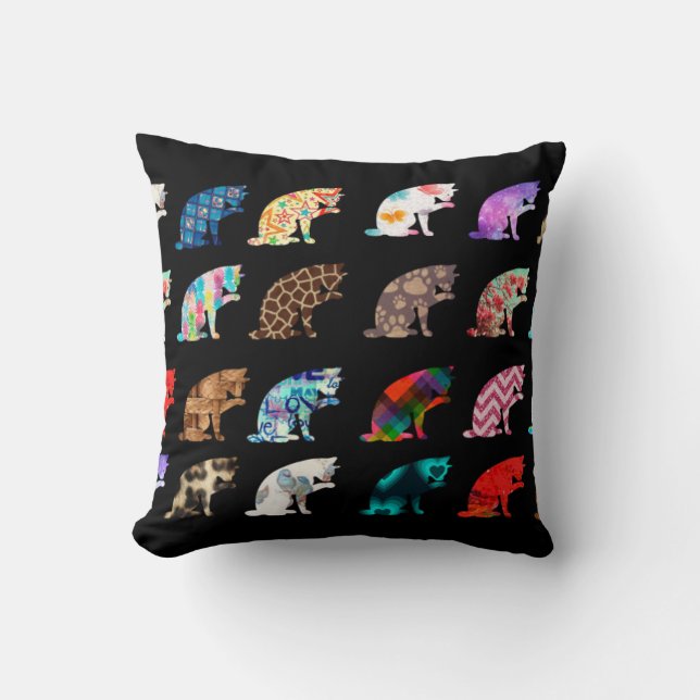 Cat Licking Pattern Cushion (Front)