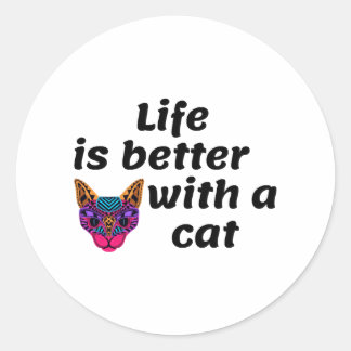 Cat Life Is Perfect Classic Round Sticker