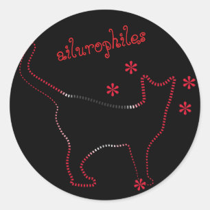 cat line art ailurophiles  classic round sticker