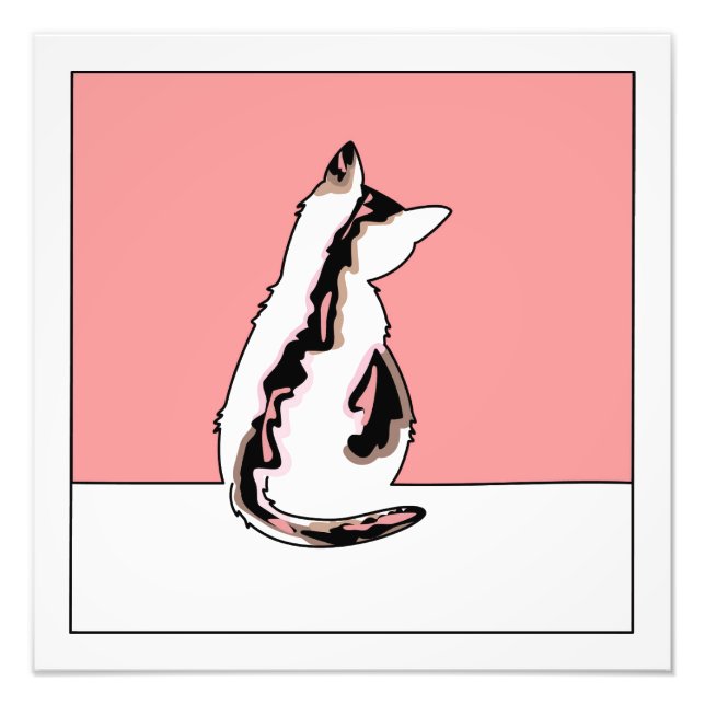 Cat line drawing photo print (Front)