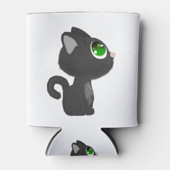 Cat Little Cat Feline Animal Animals Domestic Cat. Can Cooler (Front)
