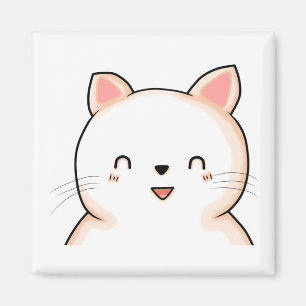 Cat Little Cat Kawaii Closed Eyes Animal Drawing. Magnet