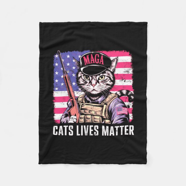 Cat Lives  Fleece Blanket (Front)