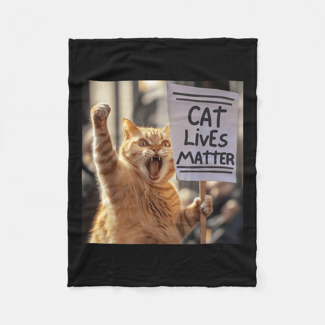 Cat Lives  Fleece Blanket (Front)