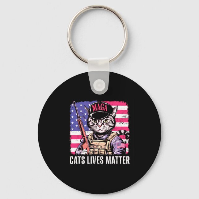 Cat Lives  Key Ring (Front)