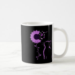 Cat Look Purple Sunflower Butterfly Overdose Aware Coffee Mug