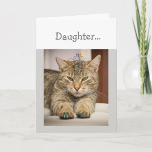 Cat Looking Good Daughter. Birthday Fun Animal Card
