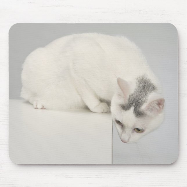 Cat looking over an edge mouse pad (Front)