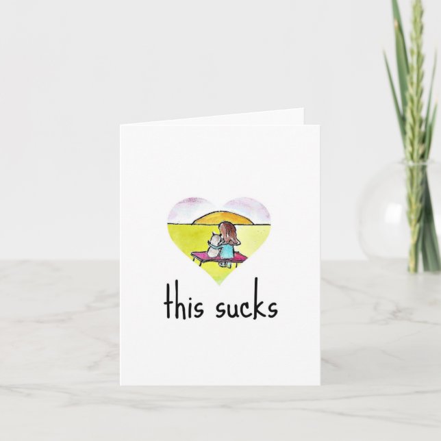 Cat Loss Card, This Sucks, Pet Sympathy, Death Card (Front)