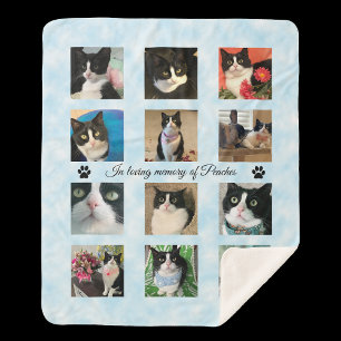 Cat Loss Memorial 12 Photo Sherpa Blanket