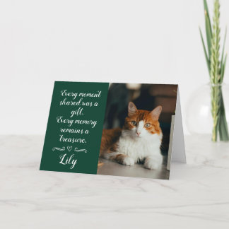 Cat Loss Sympathy Card Personalised Photo Pet Name